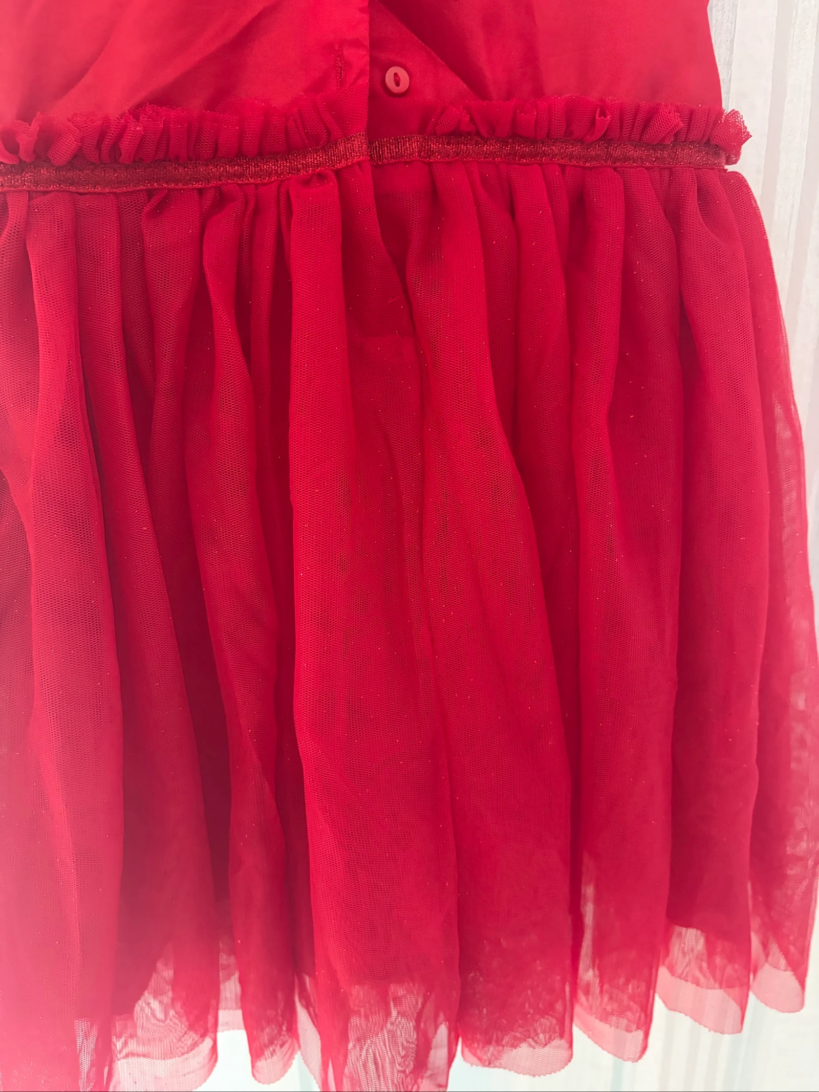 Vestido de festa/cerimônia para meninas vermelho de tule H&M 3-4 anos (104 cm) - Muito bom estado – photo 4